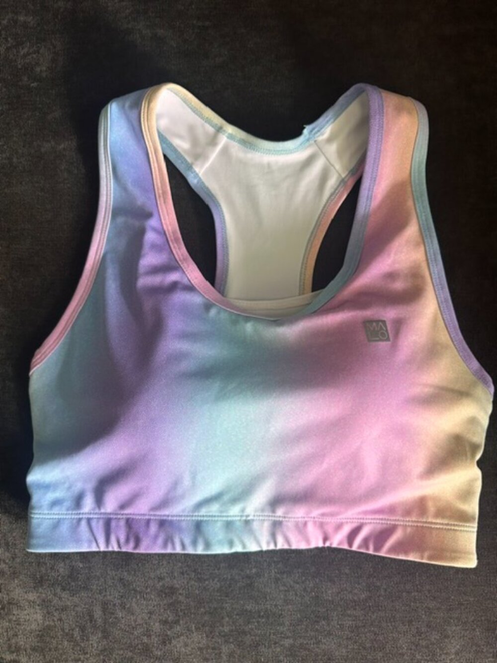Wyn Republic Malo Repbulic Racergirl Racerback Sports Bra Size M Rainbow Prism